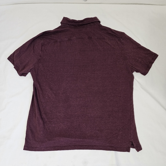 Ermenegildo Zegna Linen Polo Shirt XL Slim Fit Burgundy - Picture 4 of 7